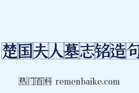 楚国夫人墓志铭造句是什么意思的图片